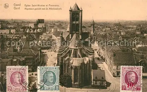 AK / Ansichtskarte Gand_Belgien Eglise Saint Nicolas et panorama de la ville Gand Belgien