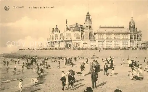 AK / Ansichtskarte Ostende_Oostende La Plage et le Kursaal 