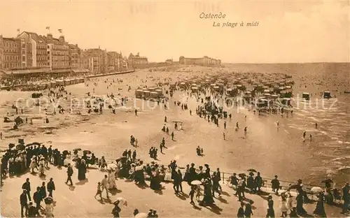 AK / Ansichtskarte Ostende_Oostende La Plage a midi 