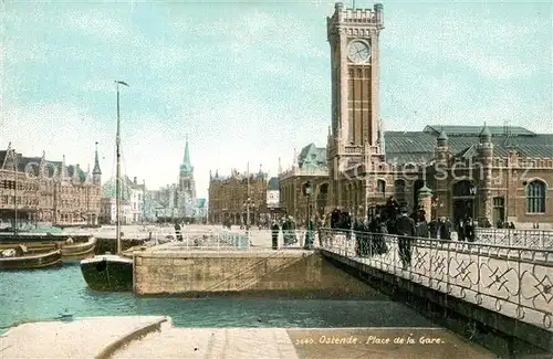 AK / Ansichtskarte Ostende_Oostende Place de la Gare 