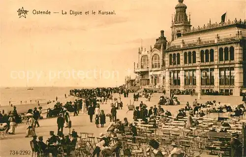 AK / Ansichtskarte Ostende_Oostende La Digue et le Kursaal Feldpost 