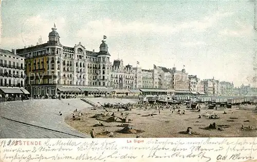 AK / Ansichtskarte Ostende_Oostende La Digue et les Grands Hotels 