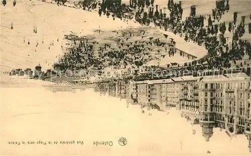 AK / Ansichtskarte Ostende_Oostende Vue generale de la Plage vers le Palace 