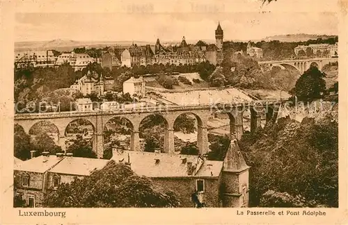 AK / Ansichtskarte Luxembourg_Luxemburg La Passerelle et Pont Adolphe Luxembourg Luxemburg