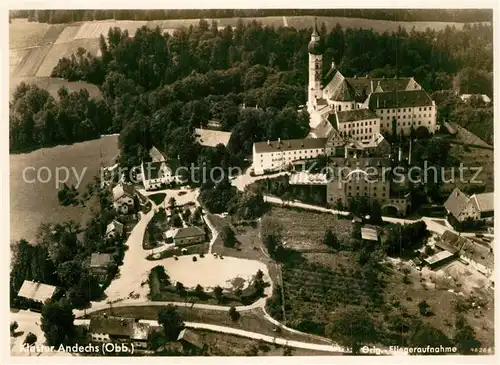 AK / Ansichtskarte Kloster_Andechs Fliegeraufnahme Kloster_Andechs