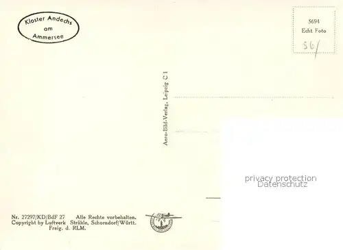 AK / Ansichtskarte Kloster_Andechs Fliegeraufnahme Kloster_Andechs