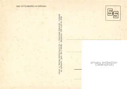 AK / Ansichtskarte Offenburg Fliegeraufnahme mit Uffhofen Offenburg