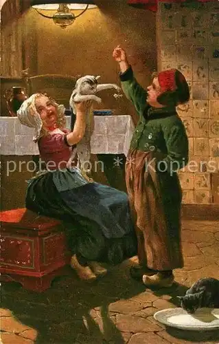 AK / Ansichtskarte Kinder_Child_Enfants Katzen  