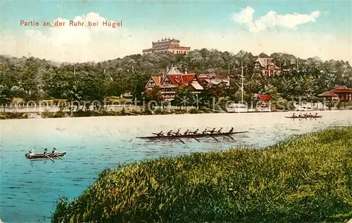 AK / Ansichtskarte Essen_Ruhr Ruhrpartie mit Villa Huegel Essen_Ruhr