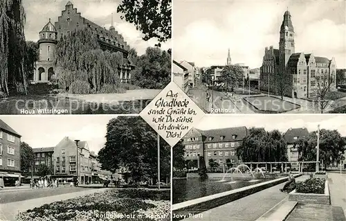 AK / Ansichtskarte Gladbeck Haus Wittringen Rathaus Rathausplatz Jovy Platz Gladbeck