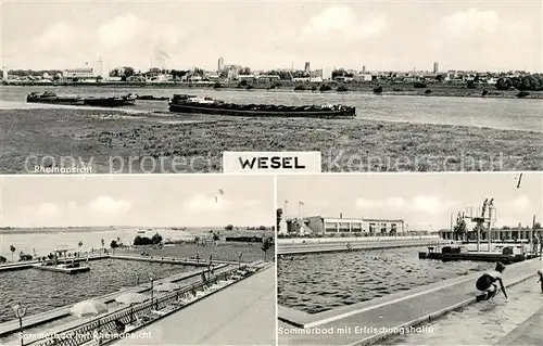 AK / Ansichtskarte Wesel_Rhein Rheinpartien Sommerbad mit Erfrischungshalle Wesel Rhein