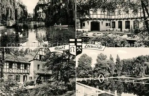 AK / Ansichtskarte Marl_Westfalen Teich Loemuehle Terrasse Schwimmbad Marl_Westfalen