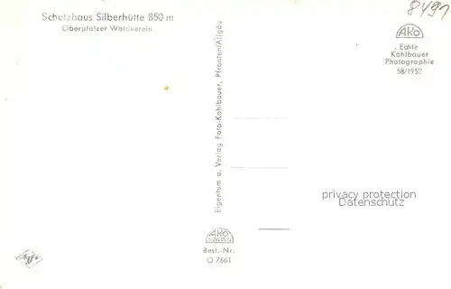 AK / Ansichtskarte Oberpfalz Schutzhaus Silberhuette Oberpfalz