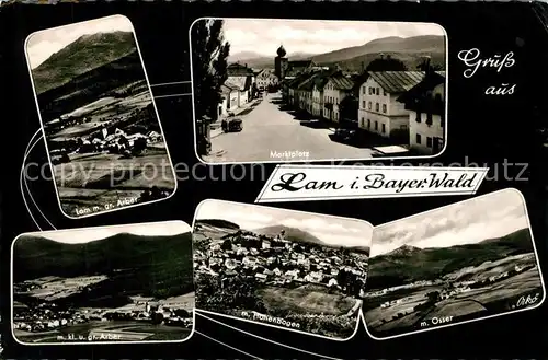 AK / Ansichtskarte Lam_Oberpfalz Arber Marktplatz Hohenbogen Osser Lam_Oberpfalz