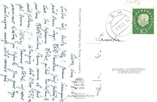 AK / Ansichtskarte Lam_Oberpfalz Arber Marktplatz Hohenbogen Osser Lam_Oberpfalz