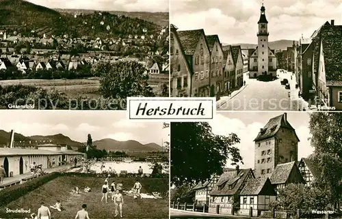 AK / Ansichtskarte Hersbruck Gesamt Rathaus Strudelbad Wassertor Hersbruck