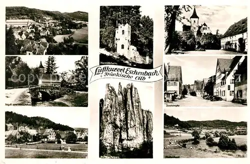 AK / Ansichtskarte Eschenbach_Hersbruck Heroldsturm Schloss Dorfstrasse Rifflerfelsen Teilansichten 