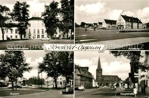 AK / Ansichtskarte Oppum_Krefeld Haus Schoenwasser Korekamp Dreieck Hauptstrasse Oppum Krefeld