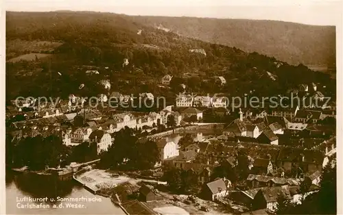 AK / Ansichtskarte Carlshafen_Weser Panorama Carlshafen Weser