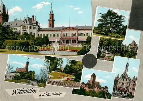 AK / Ansichtskarte Weinheim_Bergstrasse Rathaus Burg Park Weinheim_Bergstrasse