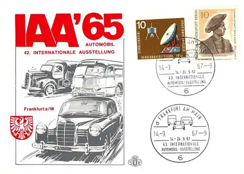 AK / Ansichtskarte Frankfurt_Main IAA Internationale Automobilausstellung 1965 Frankfurt Main