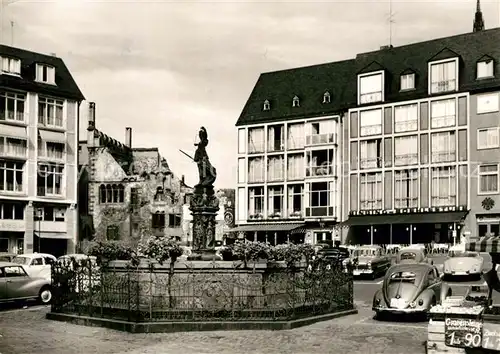 AK / Ansichtskarte Frankfurt_Main Gerechtigkeitsbrunnen Roemerberg Steinernes Haus Frankfurt Main