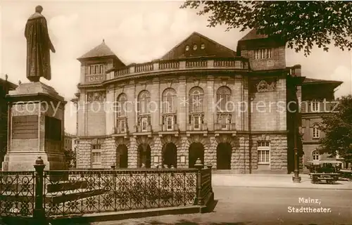 AK / Ansichtskarte Mainz_Rhein Stadttheater Denkmal Trinks Postkarte Mainz Rhein
