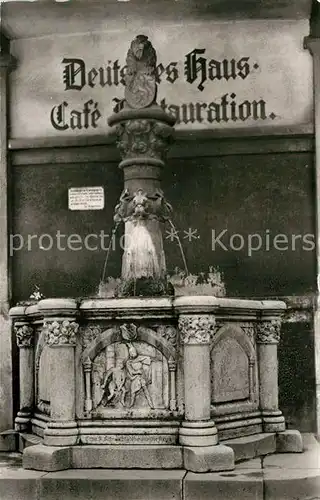 AK / Ansichtskarte Alzey Voelkerbrunnen Deutsches Haus Cafe Restauration Alzey