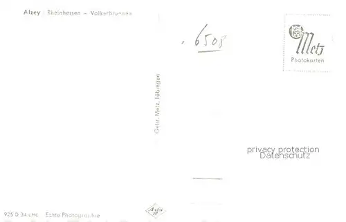 AK / Ansichtskarte Alzey Voelkerbrunnen Deutsches Haus Cafe Restauration Alzey