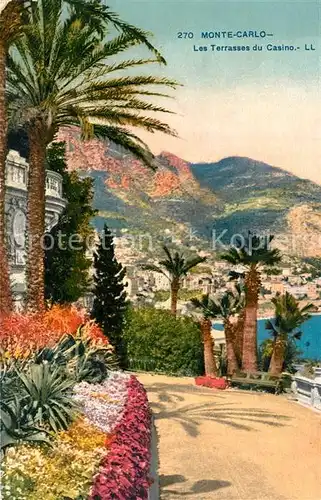 AK / Ansichtskarte Monte Carlo Terrasses du Casino Palmen Monte Carlo