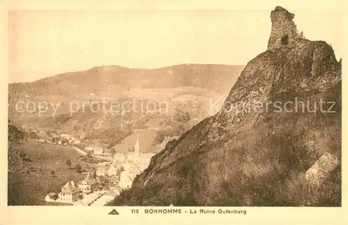 AK / Ansichtskarte Bonhomme_Haut_Rhin_Elsass_Le Ruine Gutenburg Bonhomme_Haut