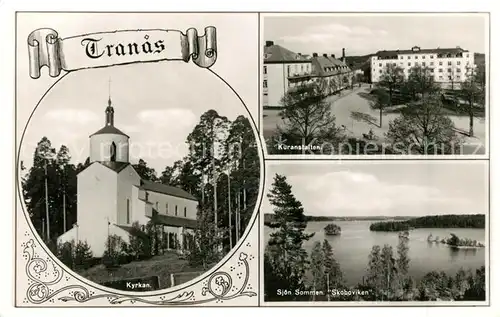 AK / Ansichtskarte Tranas Kyrkan Kuranstalten Sjoen Somman Skohavikan Tranas
