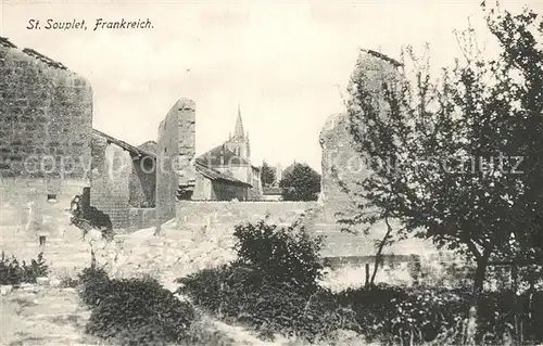 AK / Ansichtskarte Saint Souplet sur Py Ruinen Kirchturm Saint Souplet sur Py