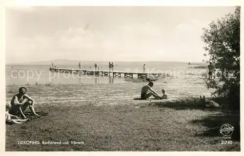 AK / Ansichtskarte Lidkoeping Badstradn vid Vaenern Lidkoeping