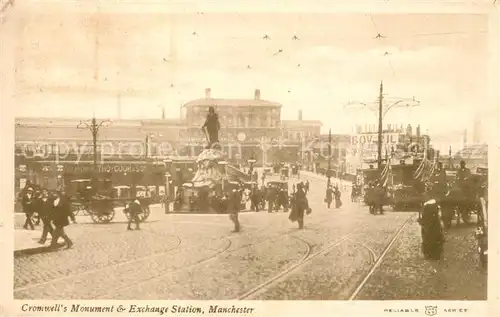 AK / Ansichtskarte Manchester_GB Cronwell Monument Exchange Station 