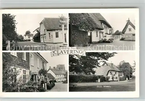 AK / Ansichtskarte Clavering High Street Middle Street Hill Green Church  Clavering
