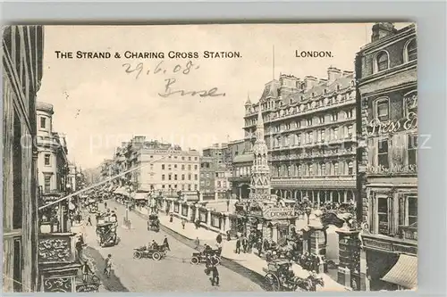 AK / Ansichtskarte London Strand Charing Cross Station London