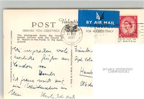 AK / Ansichtskarte London Trafalgar Square London