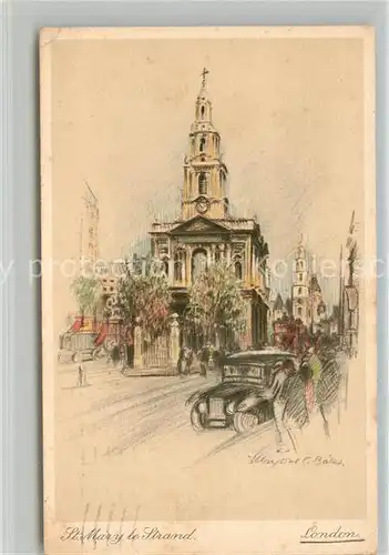 AK / Ansichtskarte London St Mary le Strand Kuenstlerkarte London