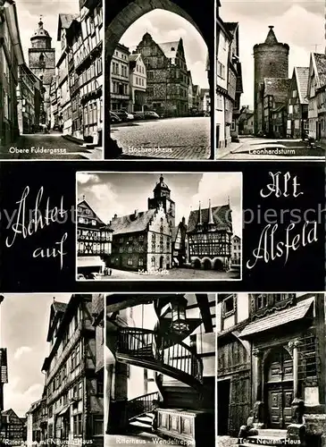 AK / Ansichtskarte Alt_Alsfeld Obere Fuldergasse Hochzeitshaus Leonhardsturm Marktplatz Alt_Alsfeld