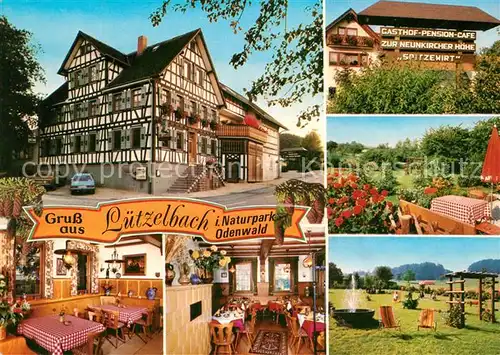 AK / Ansichtskarte Luetzelbach_Odenwald Gasthaus Pension Cafe Zur Neunkircher Hoehe Luetzelbach Odenwald