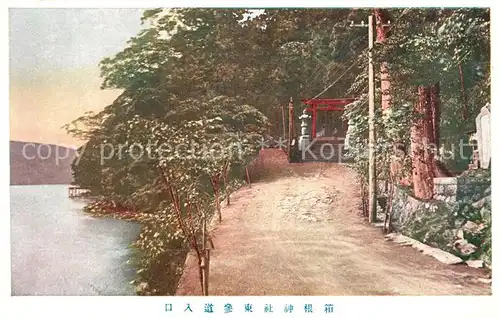 AK / Ansichtskarte Hakone Uferpartie am Wasser Hakone