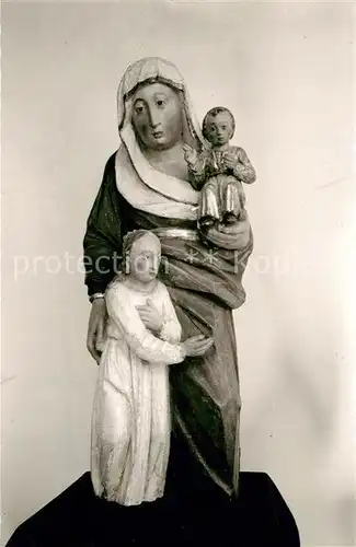 AK / Ansichtskarte Stetten_Allgaeu Heiligenfigur Statue Katholische Kirche Stetten Allgaeu