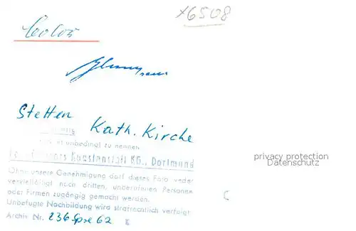 AK / Ansichtskarte Stetten_Allgaeu Heiligenfigur Statue Katholische Kirche Stetten Allgaeu