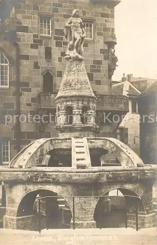 AK / Ansichtskarte Worms_Rhein Siegfriedbrunnen Worms Rhein