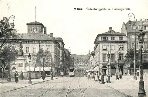 AK / Ansichtskarte Mainz_Rhein Gutenbergplatz Ludwigstrasse Denkmal Mainz Rhein