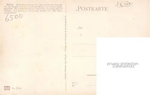 AK / Ansichtskarte Mainz_Rhein Panorama Blick ueber den Rhein zur Stadt mit Dom Kuenstlerkarte Mainz Rhein