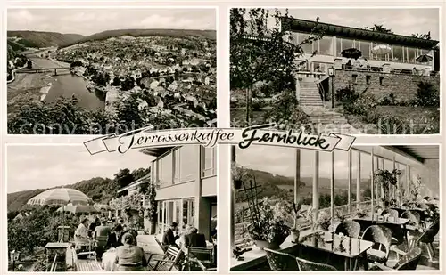 AK / Ansichtskarte Bad_Karlshafen Terrassencafe Fernblick Panorama Bad_Karlshafen