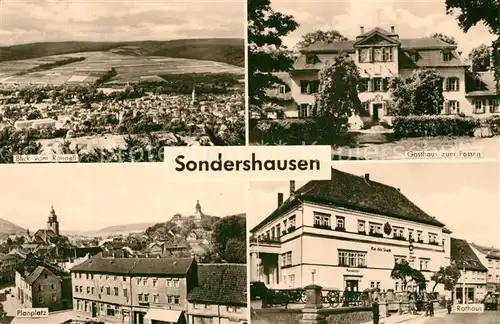 AK / Ansichtskarte Sondershausen_Thueringen Panorama Gasthaus zum Possen Planplatz Rathaus Sondershausen Thueringen