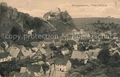 AK / Ansichtskarte Pottenstein_Oberfranken Panorama mit Burg Pottenstein_Oberfranken